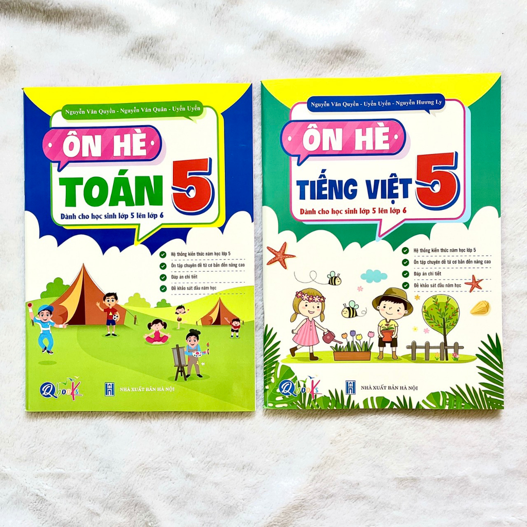Combo Ôn Hè Toán và Tiếng Việt 5 - Dành cho học sinh lớp 5 lên 6 (2 cuốn)