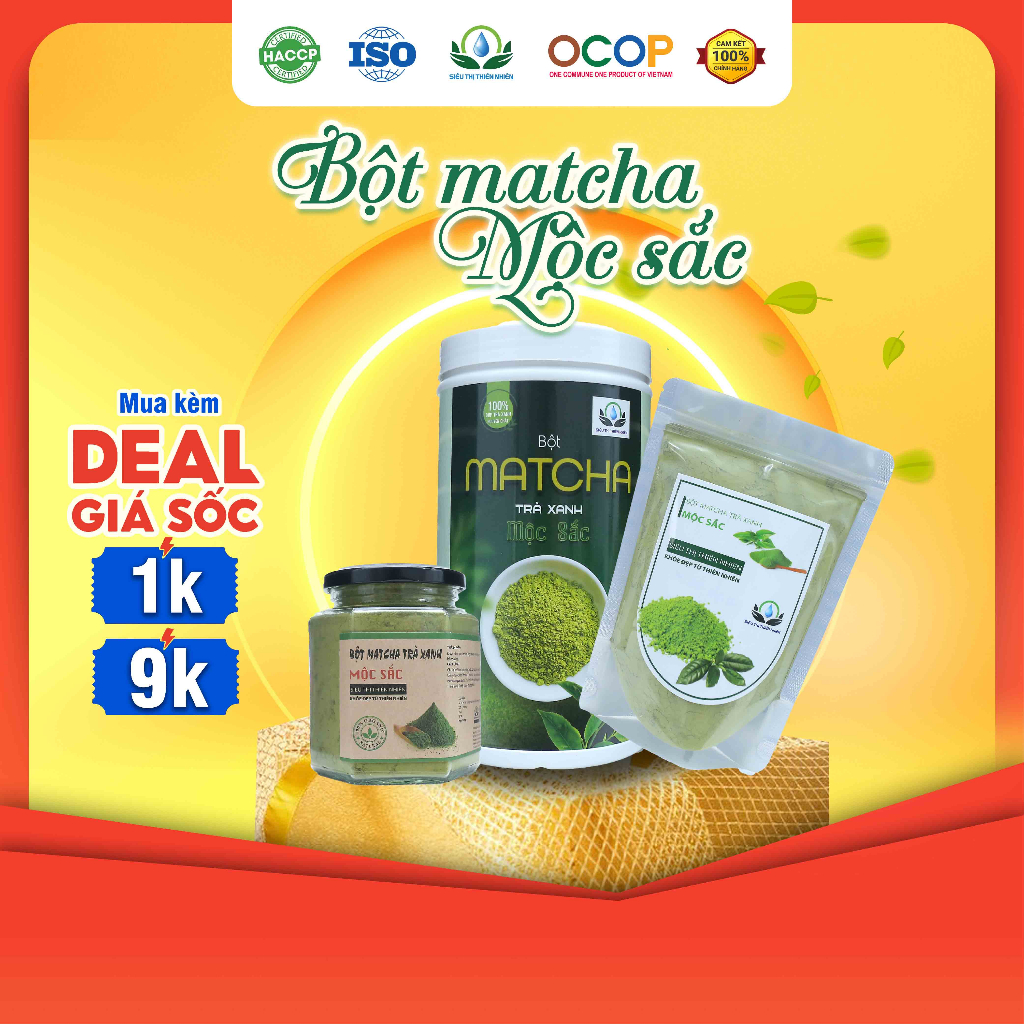 Bột Matcha Trà Xanh Sấy Lạnh Nghiền Cối Đá - Siêu Thị Thiên Nhiên Hỗ Trợ Giảm Cân, Tăng Cường Trí Nhớ