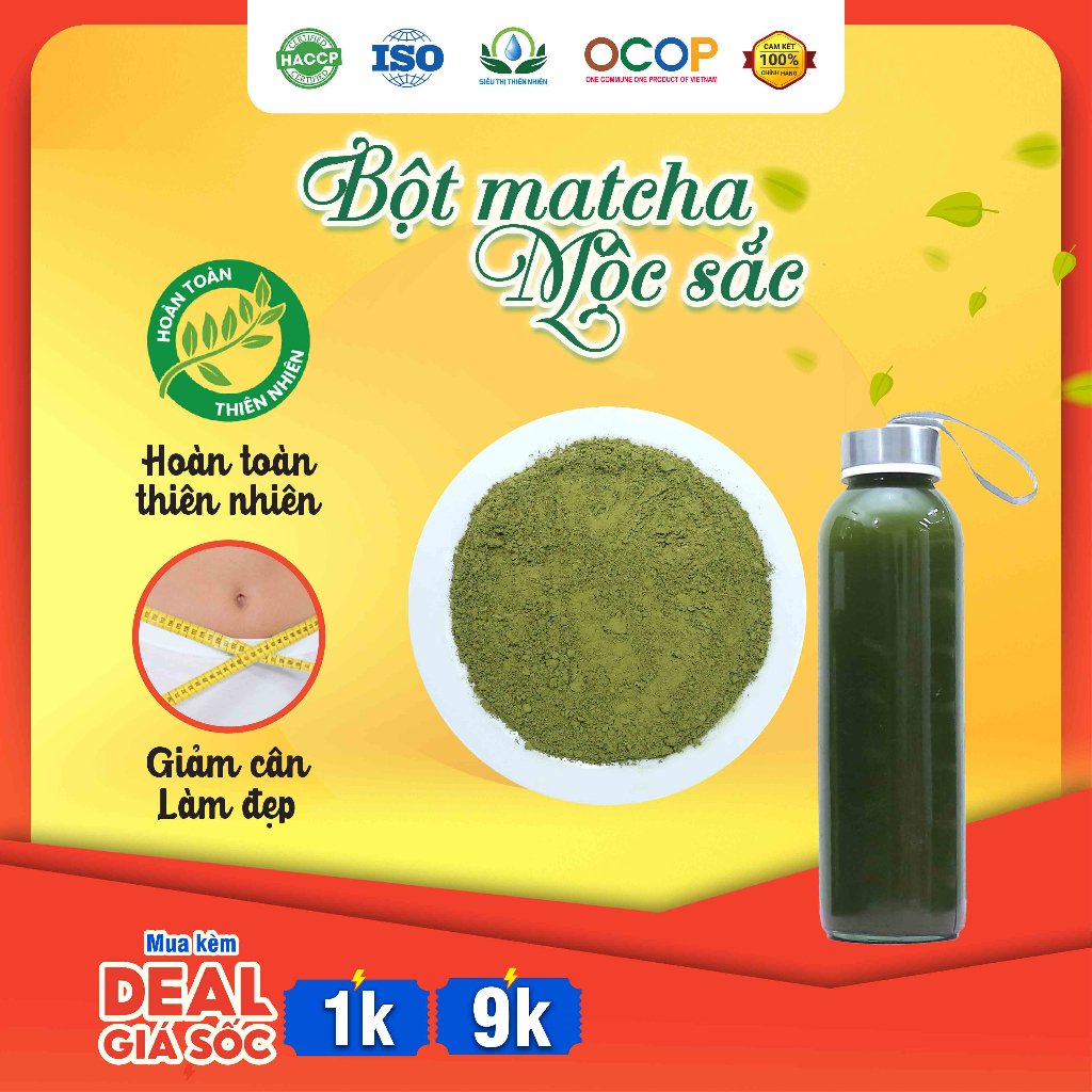 Bột Matcha Trà Xanh Sấy Lạnh Nghiền Cối Đá - Siêu Thị Thiên Nhiên Hỗ Trợ Giảm Cân, Tăng Cường Trí Nhớ