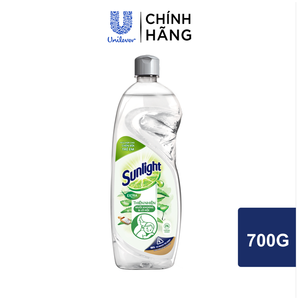 [HC GIFT] - Nước Rửa Chén Bát Sunlight Thiên Nhiên Muối Khoáng & Lô Hội | Chai 700G