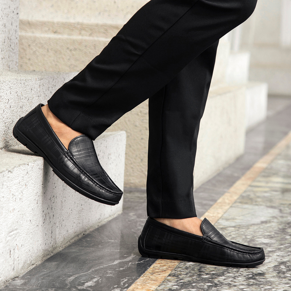 Giày lười nam MULGATI Classic Moccasin da bò cao cấp vân sọc - 105-208