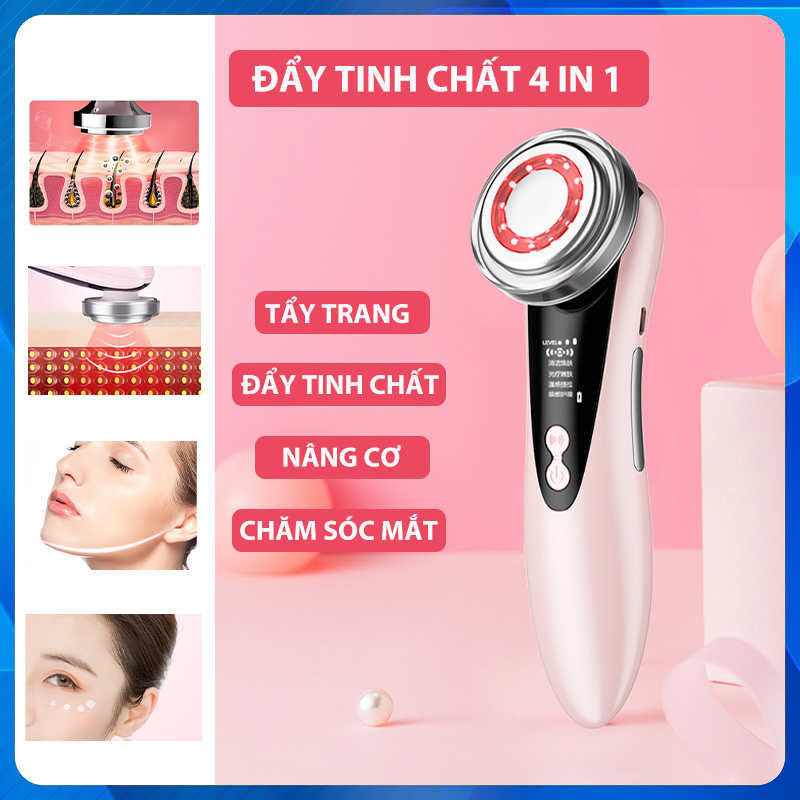 Máy đẩy tinh chất, máy điện di tinh chất, máy massage tẩy trang, mát xa mặt nâng cơ, sạch mụn trẻ hóa da (BH 1 đổi 1)