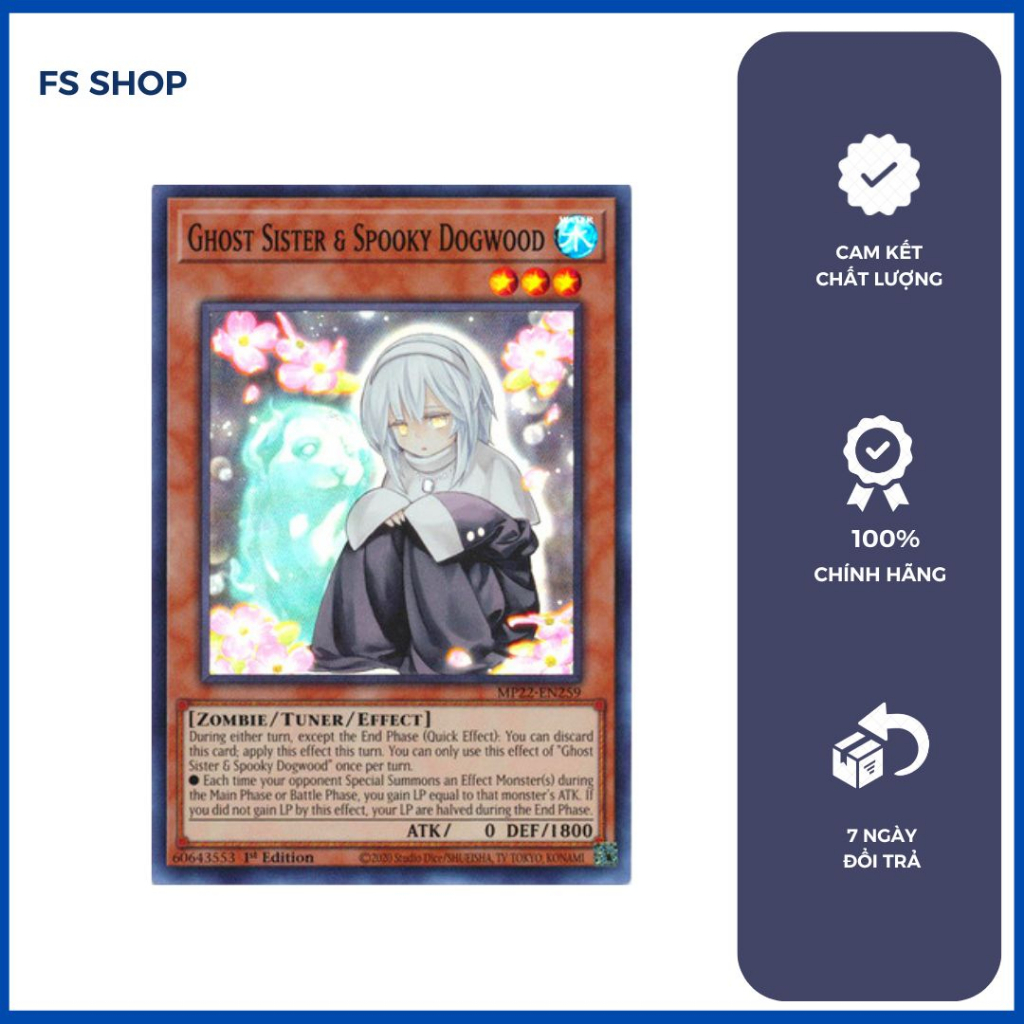 Thẻ bài Yugioh Chính hãng Ghost Sister & Spooky Dogwood – Super Rare