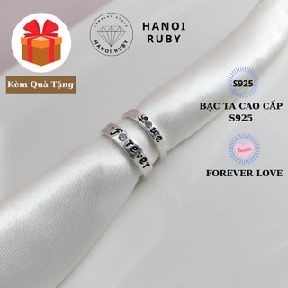Nhẫn cặp đôi khắc chữ forever love chất liệu bạc ta cao cấp s925 freesize- hanoi ruby