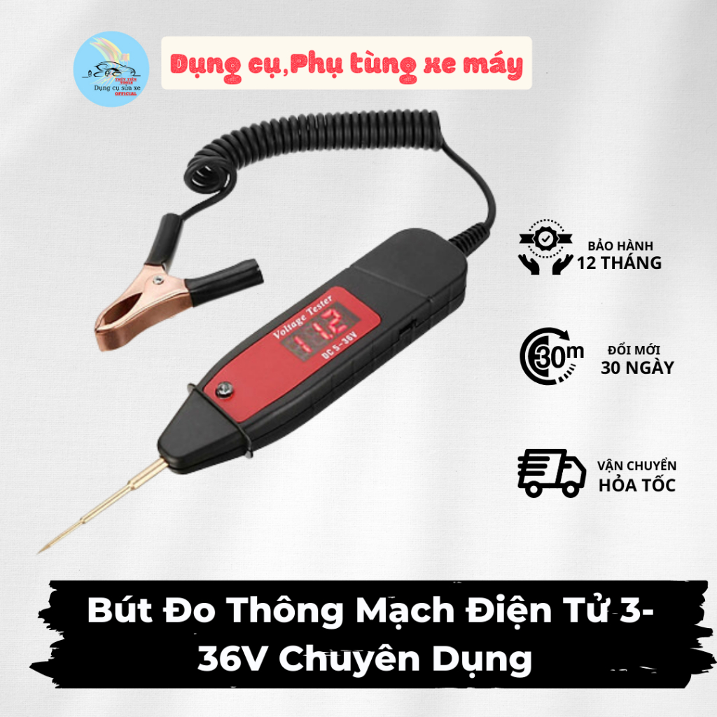 Bút Đo Thông Mạch Điện Tử 3-36V Chuyên Dụng Dòng Xe FI Xe Máy & Ô Tô Cao Cấp