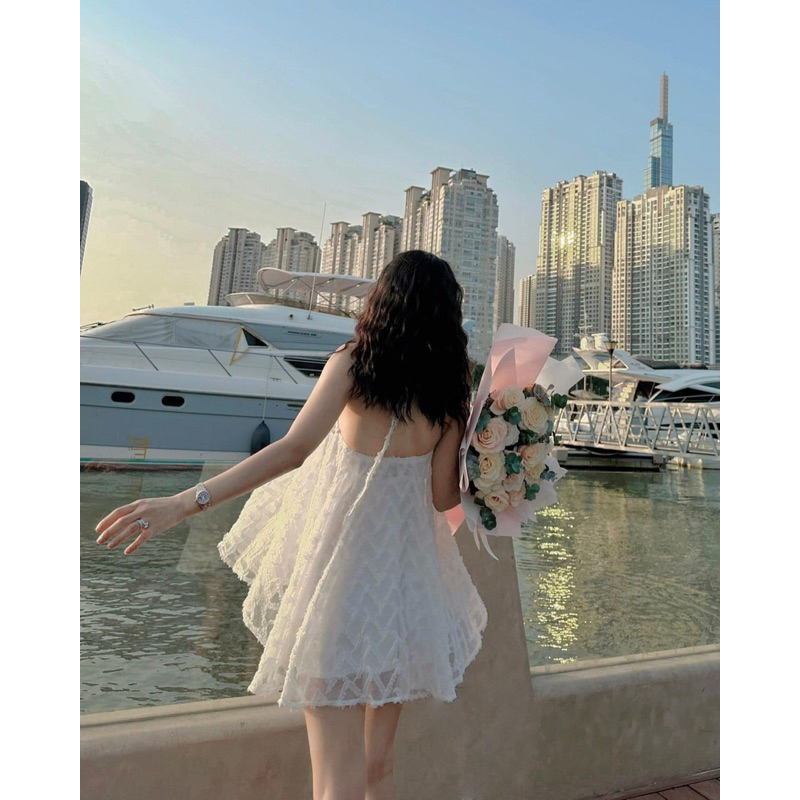 Váy Yếm Vải Bông Phồng Tặng Kèm Quần