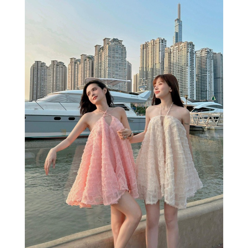 Váy Yếm Vải Bông Phồng Tặng Kèm Quần