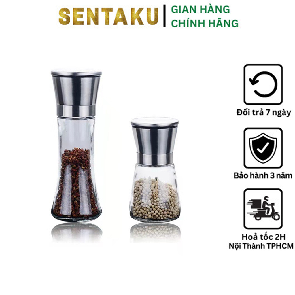 Máy Xay Tiêu, Xay Cà Phê Bằng Tay, Thép Không Gỉ 304 - Sentaku