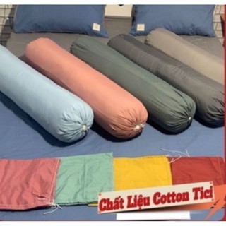 Vỏ gối ôm cotton tc, vỏ gối ôm cốt tông size người lớn 35x100cm