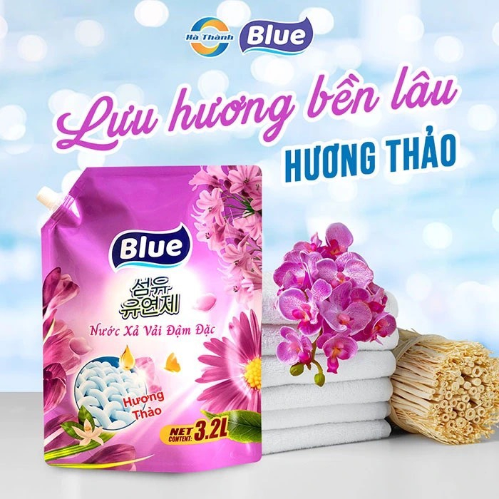 Nước Xả Vải Blue Hàn Quốc - Túi 3,2L Hương Hoa an toàn cho mọi làn da