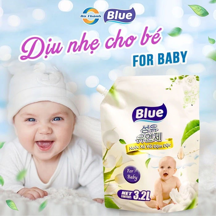 Nước Xả Vải Blue Hàn Quốc - Túi 3,2L Hương Hoa an toàn cho mọi làn da