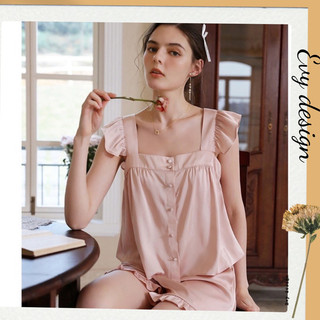 Bộ đồ ngủ tiểu thư cánh tiên, set lụa dễ thương mềm mát (BN006)