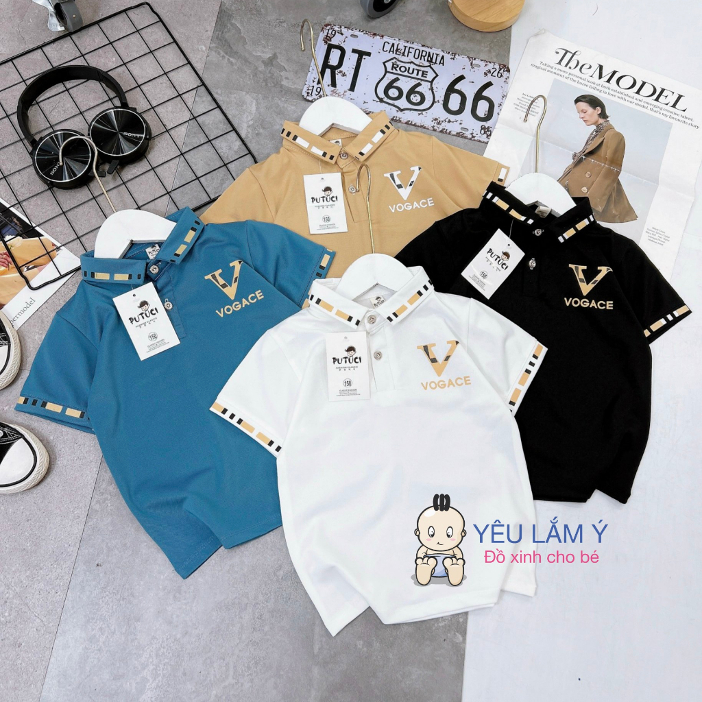 Áo Polo Chữ Nhiều Size YLAMY Bé Trai Từ 2 Đến 6 Tuổi