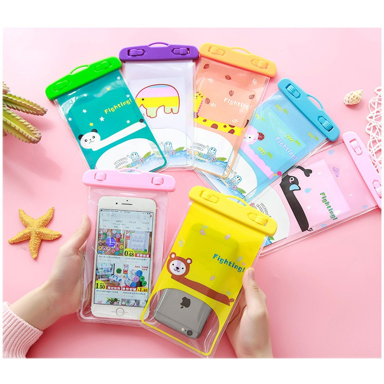 Túi đựng điện thoại chống nước Kèm Dây đeo nhiều hình xinh xắn nhỏ gọn mang đi du lịch - 00109