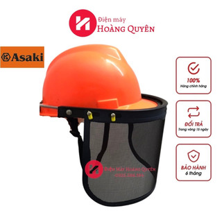 Mũ cắt cỏ bảo hộ lao động asaki có lưới chắn an toàn bảo vệ mắt an toàn loại cao cấp