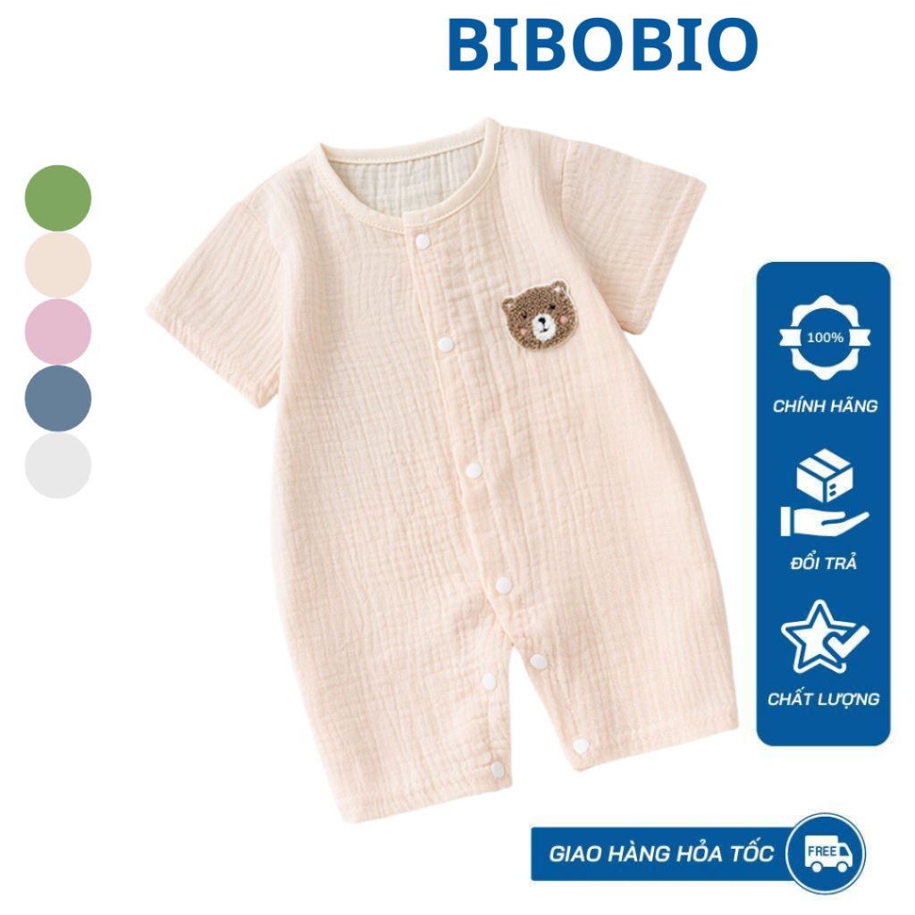 Bodysuit Body đùi xô muslin cho bé trai và bé gái sơ sinh từ 3-13kg, hàng đẹp cao cấp