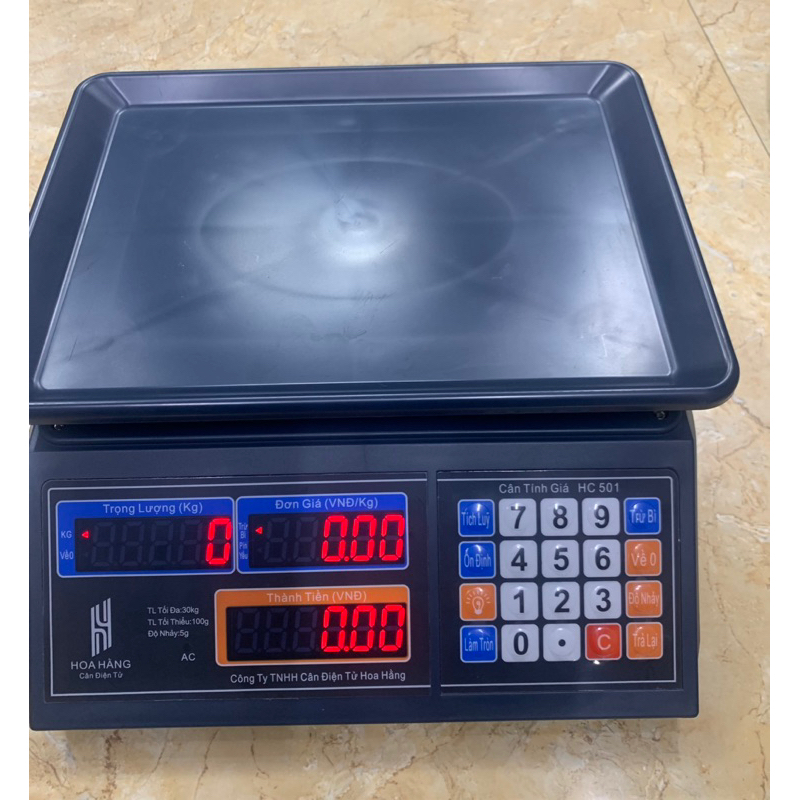 Cân điện tử ,tính tiền luôn hãng Hoa hằng cân 30kg đơn vị nhỏ nhất 10g