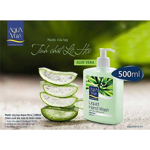 Nước rửa tay dưỡng da AquaVera hương lô hội 500ML