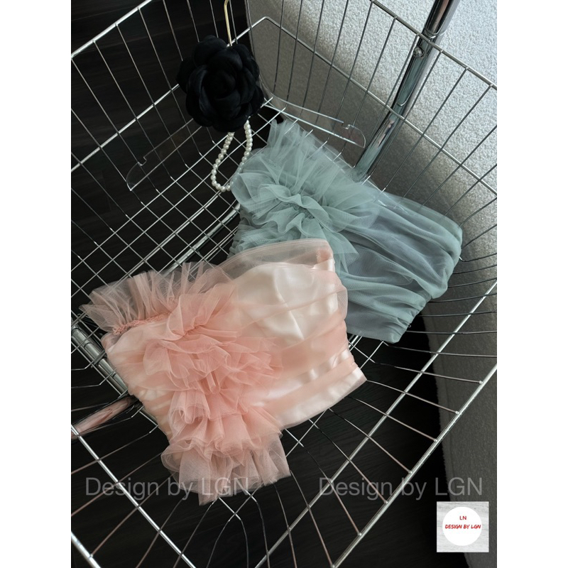 Áo ống cúp phối lưới sang chảnh