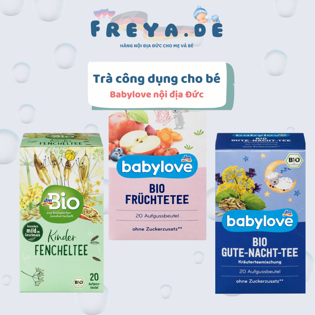 Trà công dụng cho các bé - Babylove Đức - Trà hoa quả, trà tiêu hóa và trà ngủ ngon