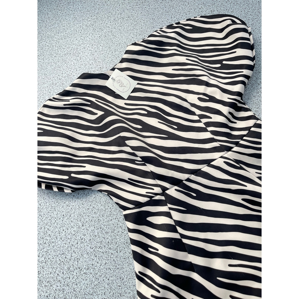 N259 Váy COCOSIN Hàng hiệu chính hãng thời trang nữ màu trắng đen size L Secondhand thanh lý ký gửi