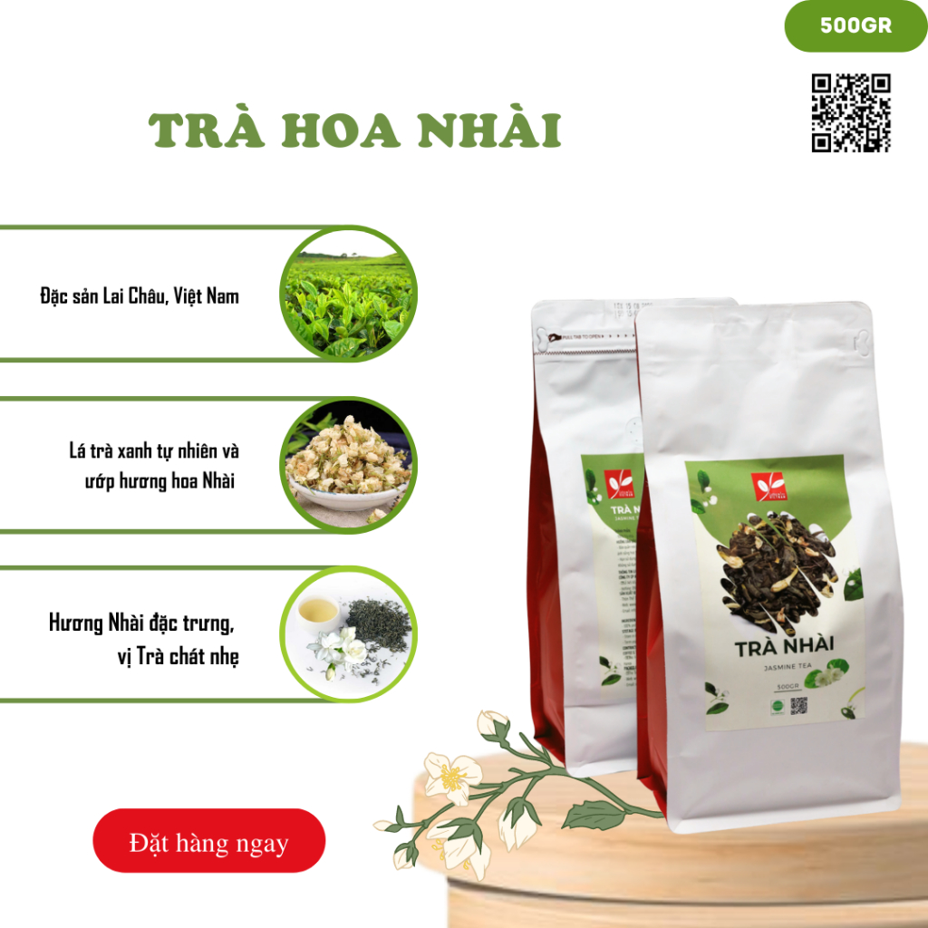 Trà Nhài -  Jasmine Tea Coffee & Tea VN hương hoa nhài thơm nhẹ - 500gr