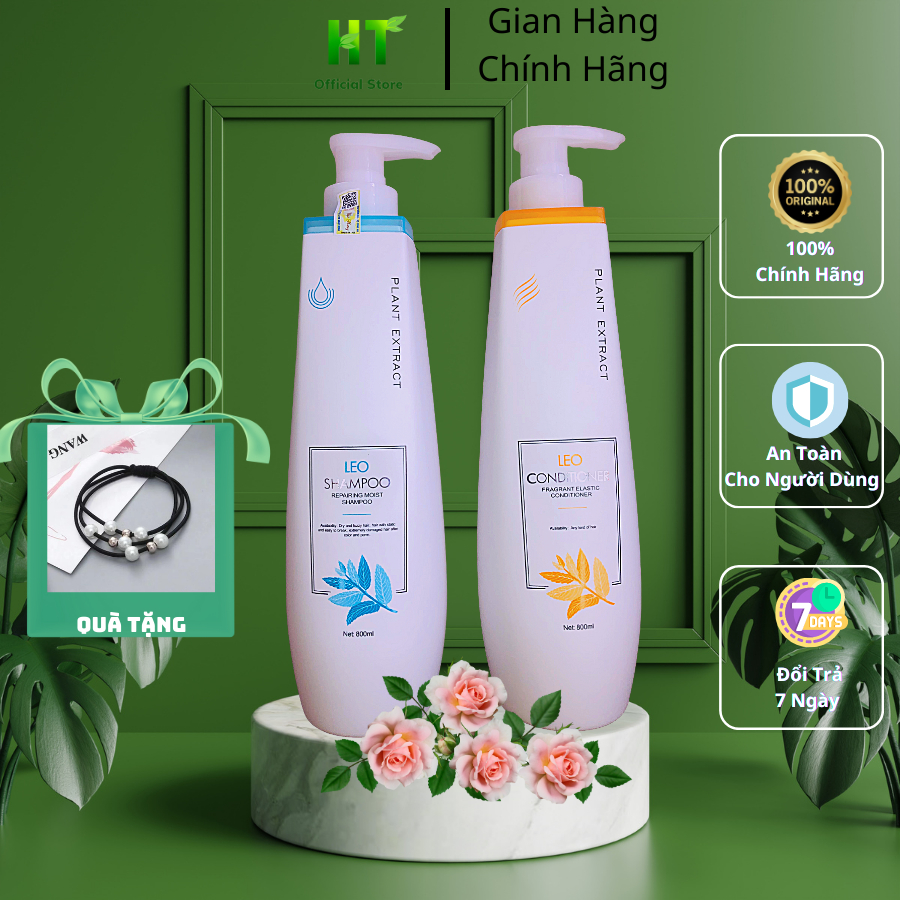 CHÍNH HÃNG Cặp dầu gội xả phục hồi tóc hư tổn siêu mềm mượt tóc LEO PROSEE 800ml