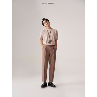 [PAPER STUDIO] Áo thun nam len trơn bo gân cổ tròn tay ngắn basic