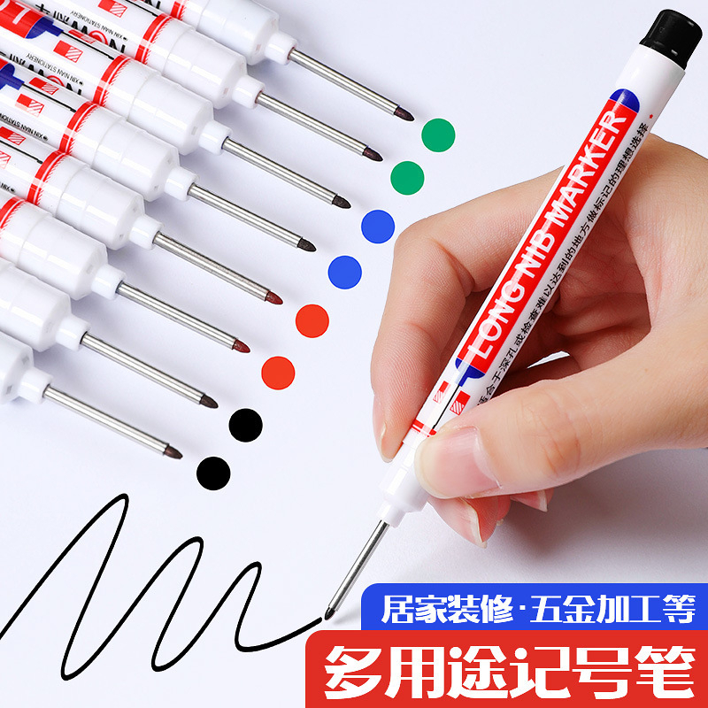 Bút đánh dấu ngòi dài 20mm, bút đánh dấu lỗ khoan đánh dấu vị trí cho thợ kỹ thuật mực không phai- Màu ngẫu nhiên