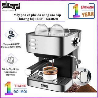 Máy pha cà phê espresso dsp ka3028, áp suất 15 bar, 1,6 lít, công suất 850w - hàng chính hãng bảo hành 12 tháng