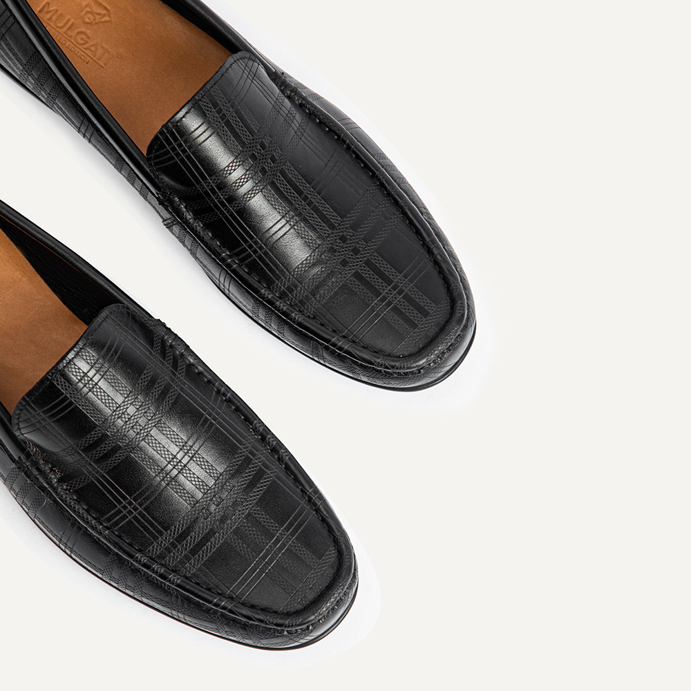 Giày lười nam MULGATI Classic Moccasin da bò cao cấp vân sọc - 105-208