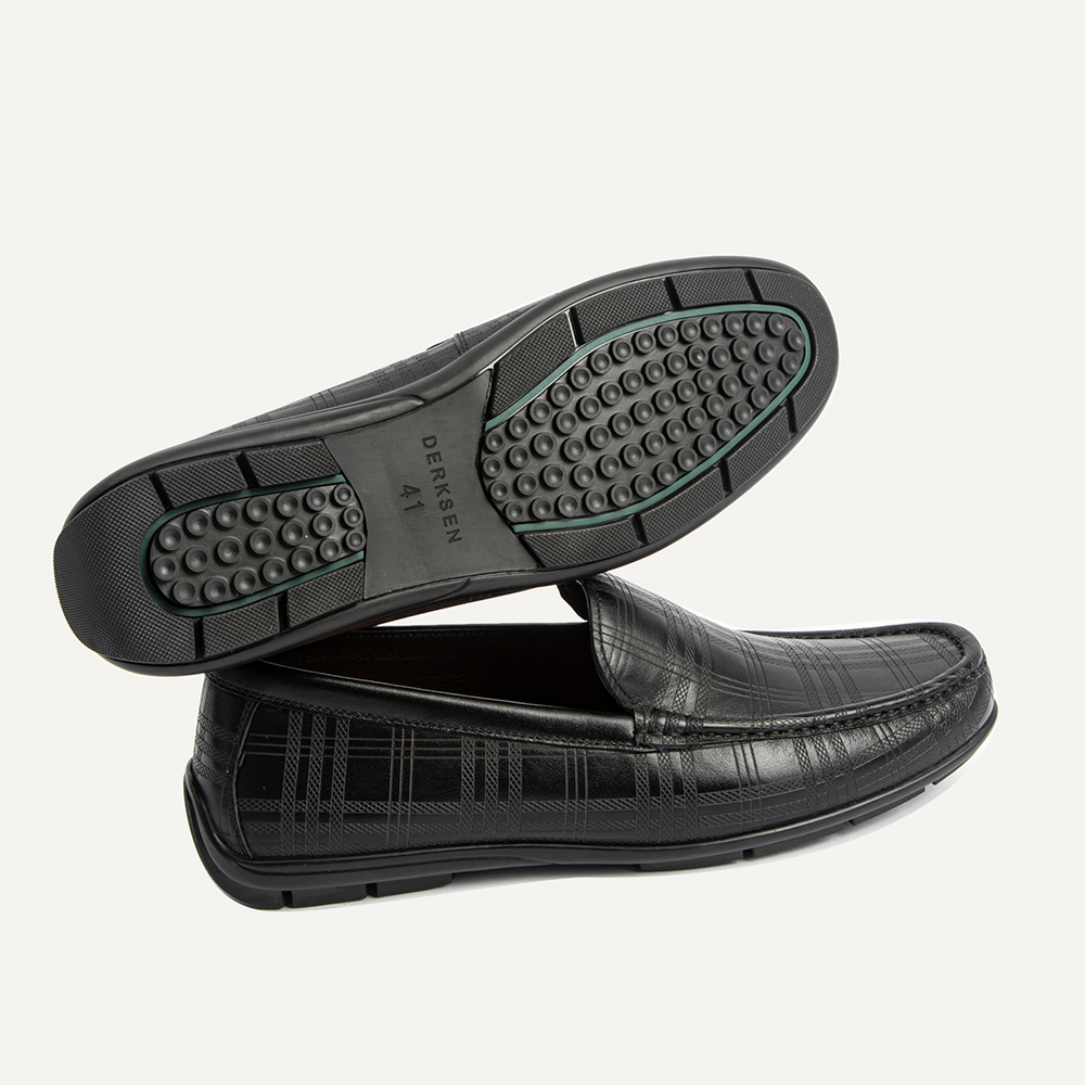 Giày lười nam MULGATI Classic Moccasin da bò cao cấp vân sọc - 105-208