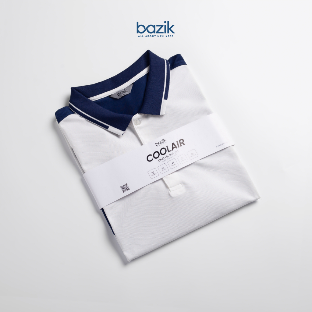 Áo Polo Nam CoolAir phối bo dệt viền, chất liệu thoáng khí mát mẻ chuẩn phom chính hãng - BAZIK