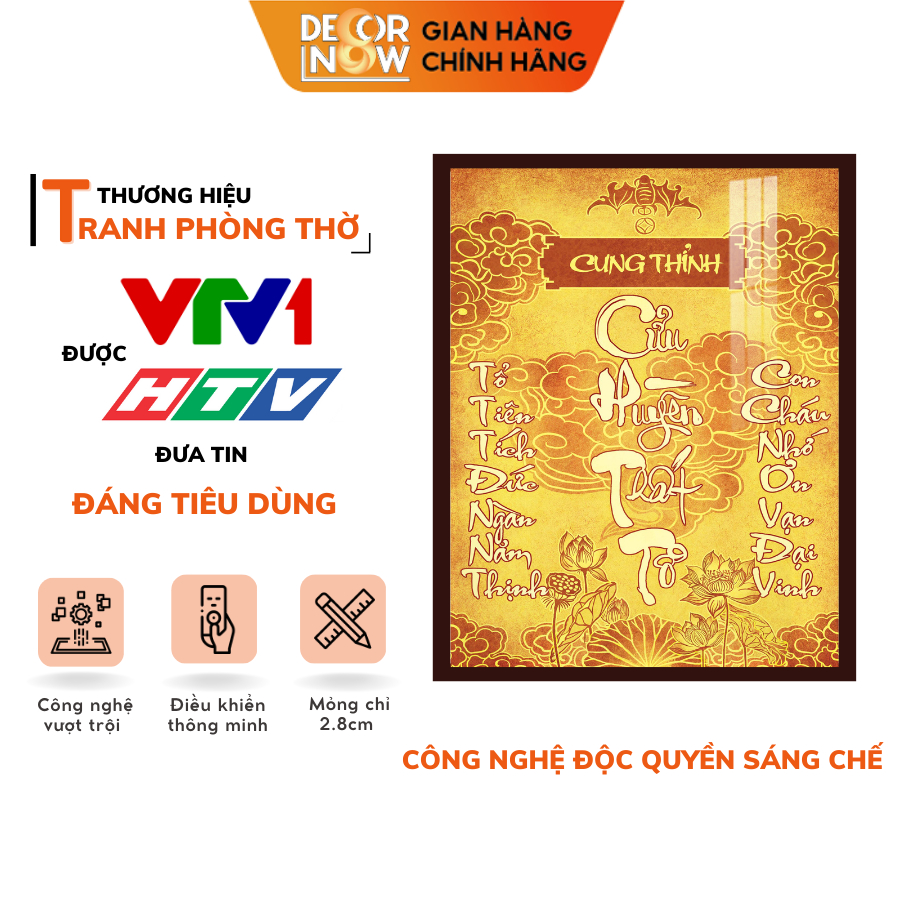 Bài vị Cửu Huyền Thất Tổ DECORNOW Trang Trí Bàn Thờ Gia Tiên DCN-TC208