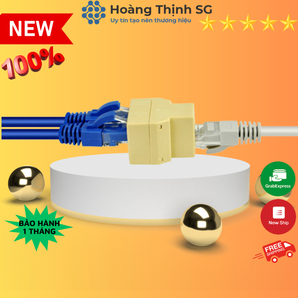 Đầu Nối Dây Mạng Lan RJ45 1 ra 2, Đầu nối cáp mạng RJ45 1 ra 1, bảo hành 1 tháng