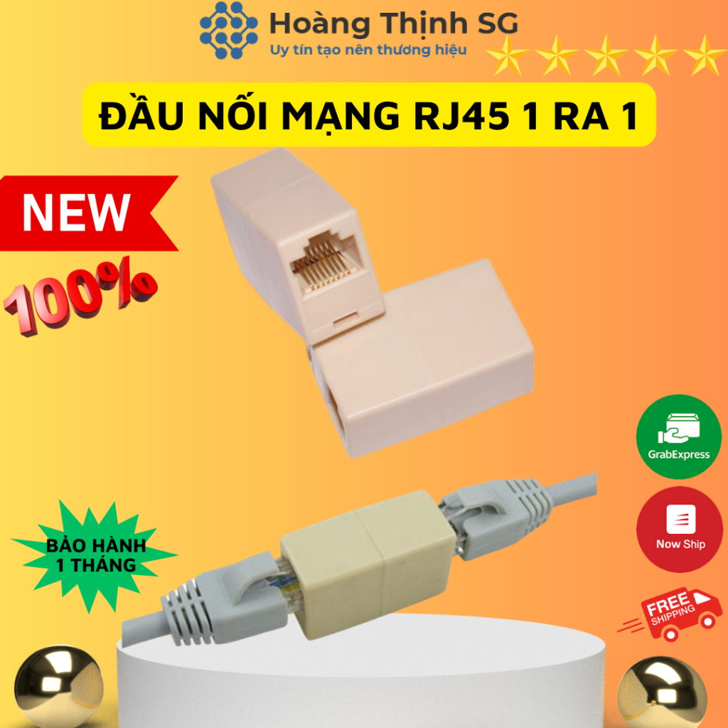 Đầu Nối Dây Mạng Lan RJ45 1 ra 2, Đầu nối cáp mạng RJ45 1 ra 1, bảo hành 1 tháng