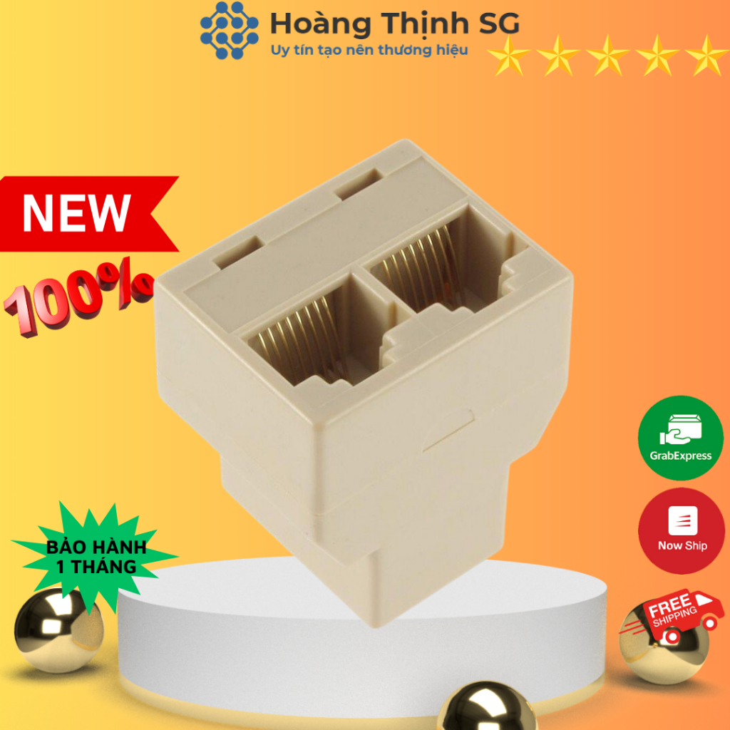 Đầu Nối Dây Mạng Lan RJ45 1 ra 2, Đầu nối cáp mạng RJ45 1 ra 1, bảo hành 1 tháng