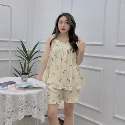 Bộ Pijama HAI DÂY ✨[XẢ KHO GIÁ GỐC]✨ Bộ Ngủ Mặc Nhà Chất Đũi Lanh Mềm Mát Xịn Thơm Mặc Dễ Chịu Cả Ngày