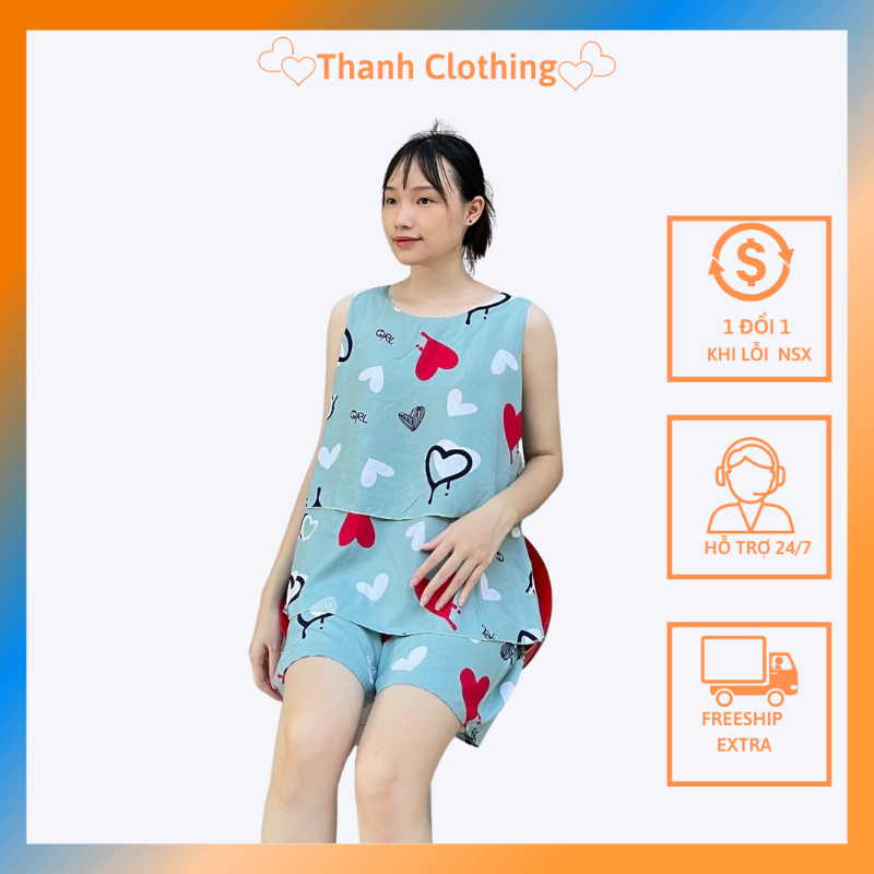 Bộ bầu đùi, Bộ bầu mặc nhà chất vải lanh thái mềm mát Freesize