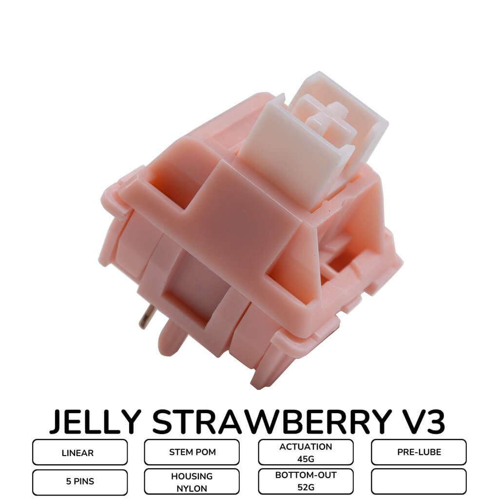 Jelly Strawberry V3 - Switch Jelly dâu 5 PIN dùng cho bàn phím cơ