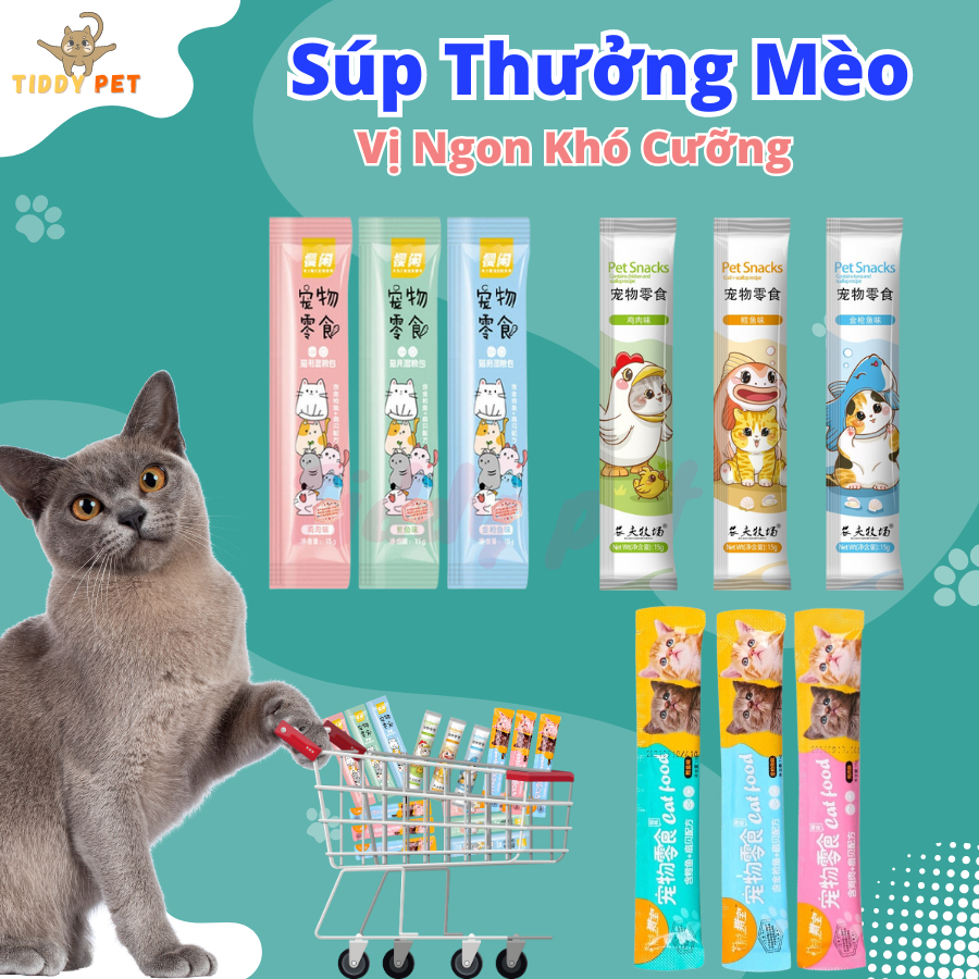 Súp Thưởng Cho Mèo Shizuka, Cat Food, Pet Snack - Súp Thưởng Dinh Dưỡng Cho Mèo Thanh 15g