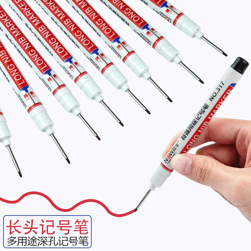 Sét 10 bút đánh dấu ngòi dài chuyên dụng đánh dấu vị trí, đánh dấu lỗ khoan ngòi dài 20mm - Màu ngẫu nhiên