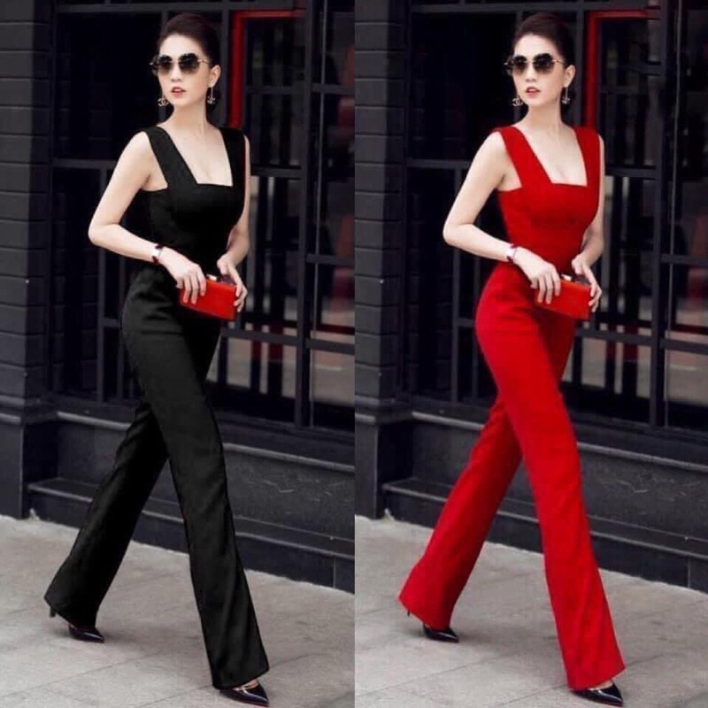 Jumpsuit hai dây bản lớn NT cao cấp-TK TẶNG KÈM HOA TAI THỜI TRANG