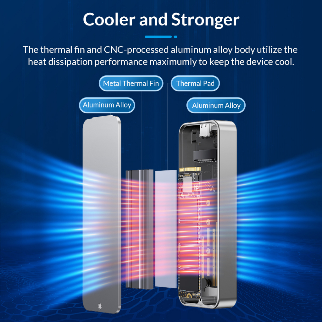 Hộp đựng ổ cứng chuẩn M2 NVME ORICO tốc độ 10Gbps M222C3– Hàng Chính Hãng