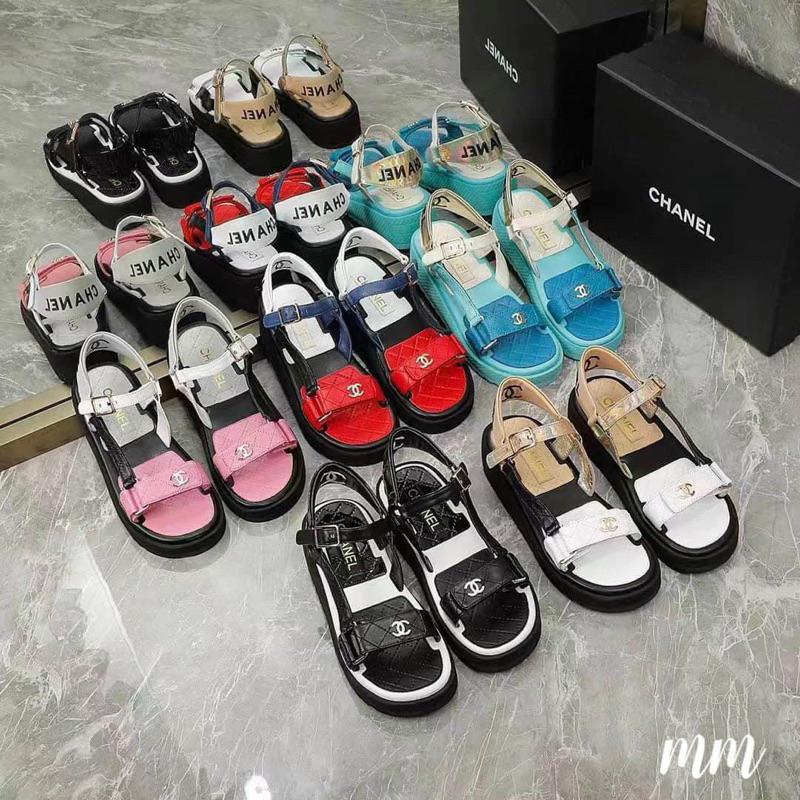 Sandal Cha.neo Quai Pha Màu Hàng Đẹp Fullbox - CERIHOUSE