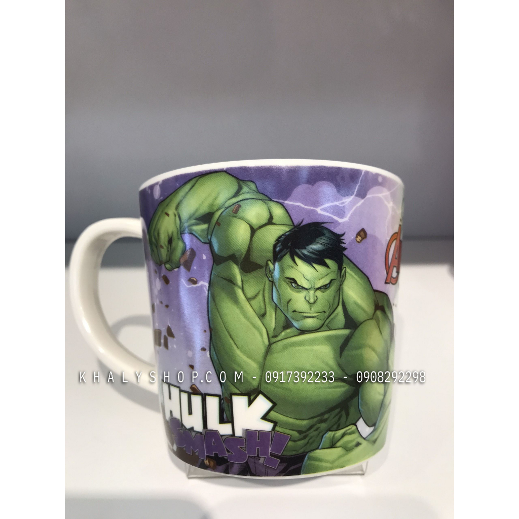 Ly cốc uống nước có quai cầm nhựa Melamine hoạt tiết 3D các nhân vật Siêu Anh Hùng Disney cho bé trai