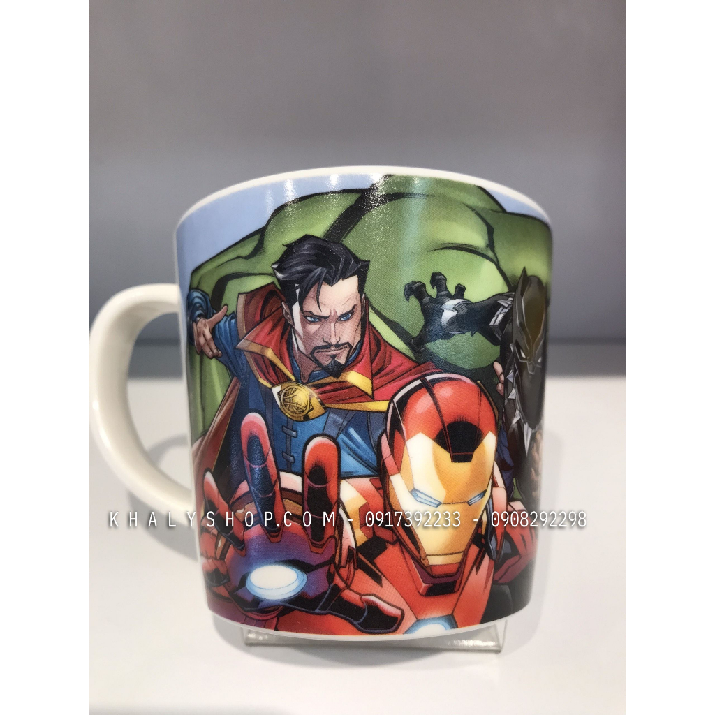 Ly cốc uống nước có quai cầm nhựa Melamine hoạt tiết 3D các nhân vật Siêu Anh Hùng Disney cho bé trai
