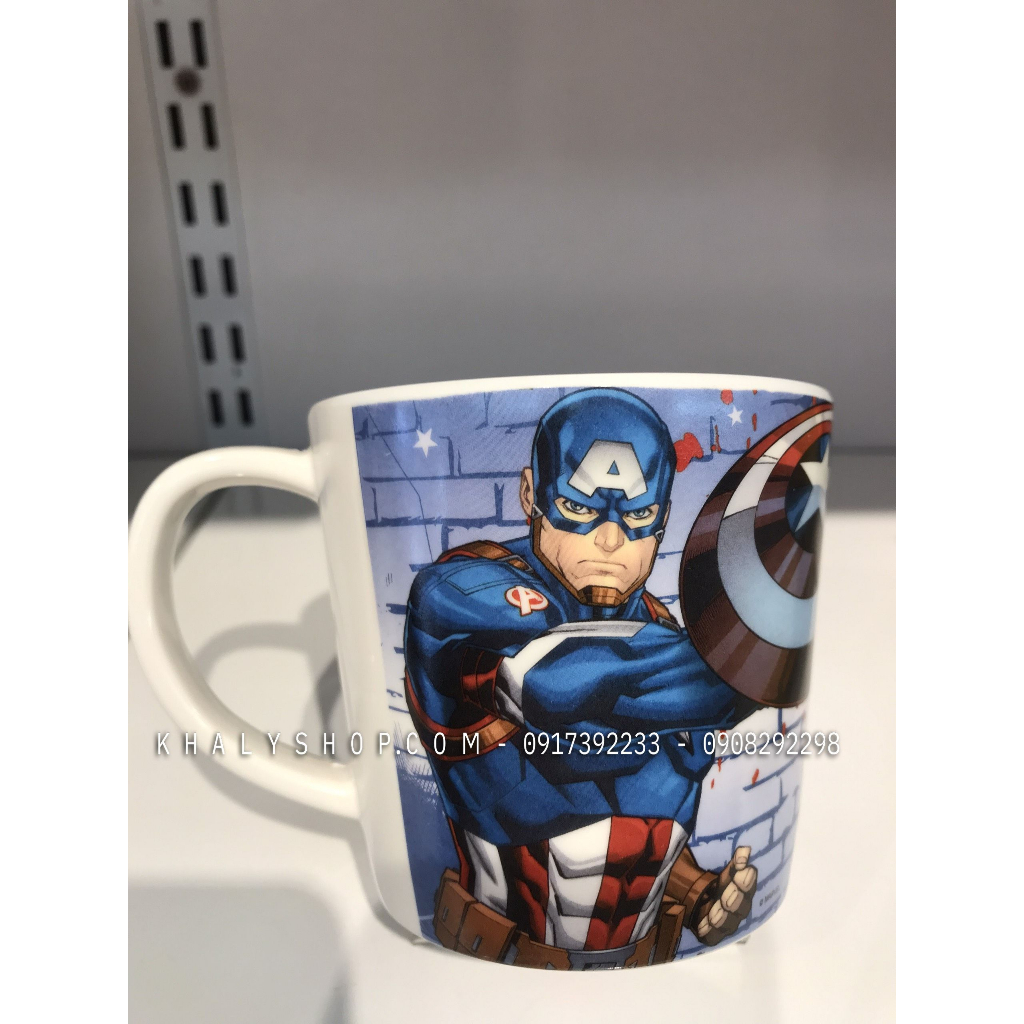 Ly cốc uống nước có quai cầm nhựa Melamine hoạt tiết 3D các nhân vật Siêu Anh Hùng Disney cho bé trai
