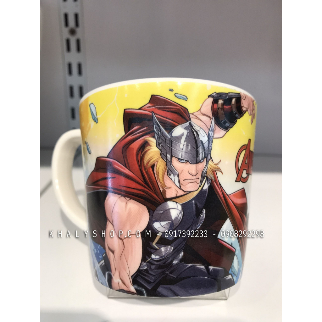 Ly cốc uống nước có quai cầm nhựa Melamine hoạt tiết 3D các nhân vật Siêu Anh Hùng Disney cho bé trai