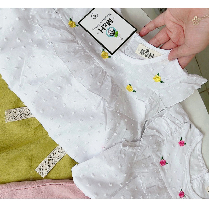 🧚‍♀️🧚‍♀️🧚‍♀️ Set bé gái hoa nhí thêu thô boil hạt cao cấp